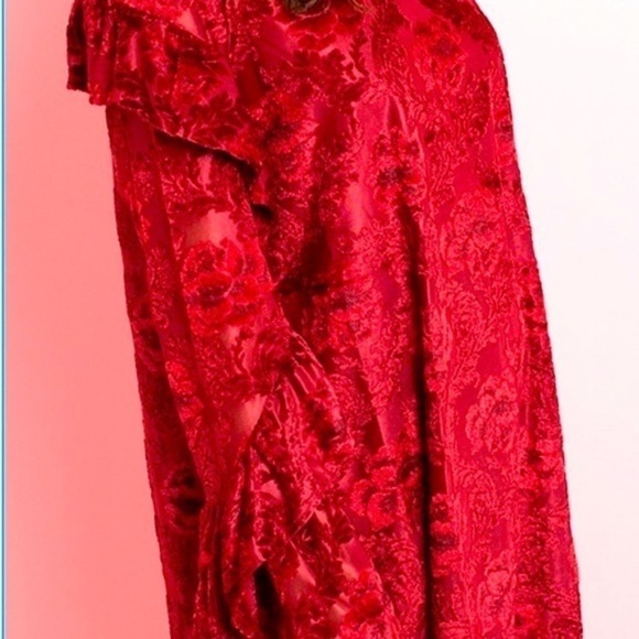 NWT Velvet Red Floral bohemian Dress - Picture 7 of 10